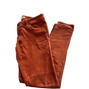 CAbi Cotton Stretch Corduroy Skinny Jeans Terra Cotta Rust